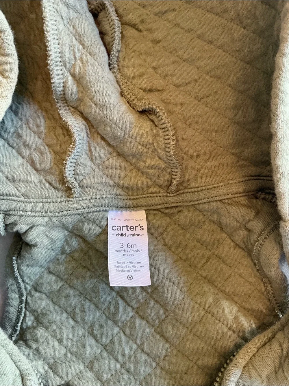Carter's Quilted Hooded Vest in Olive